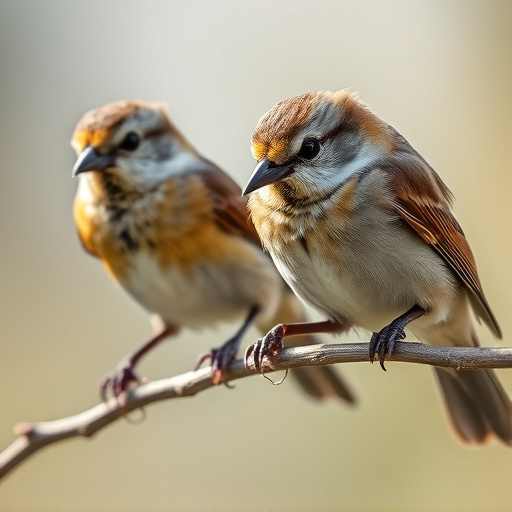 Close-up of small birds eating safely