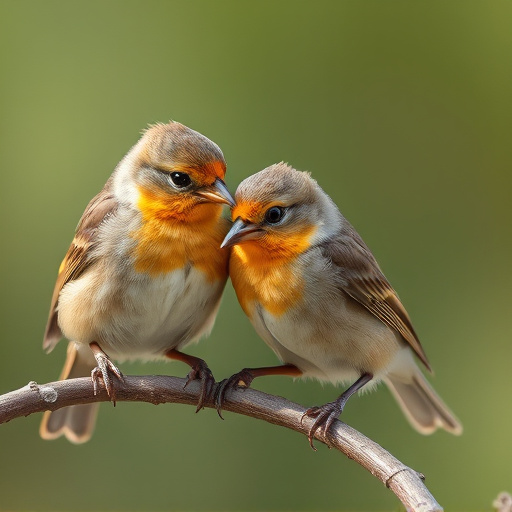 Close-up of small birds eating safely