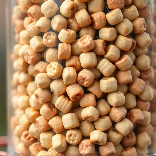 Close-up of suet pellets in feeder