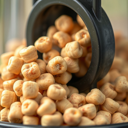 Close-up of suet pellets in feeder