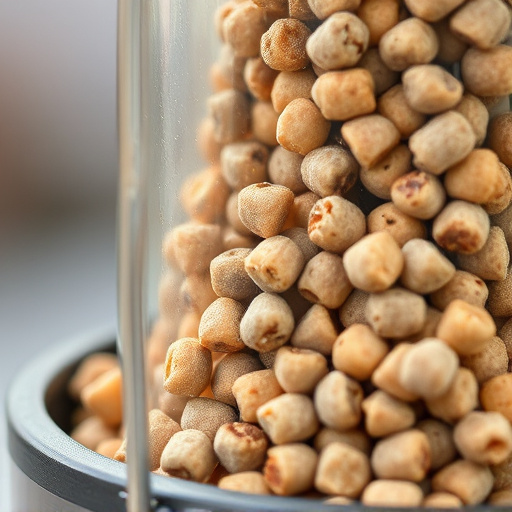 Close-up of suet pellets in feeder