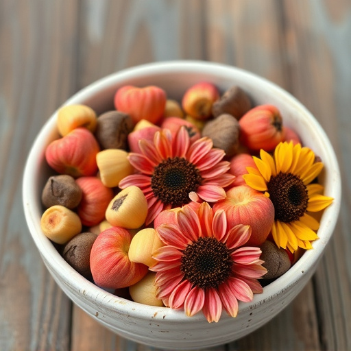 Close-up of sunflower hearts in bowl