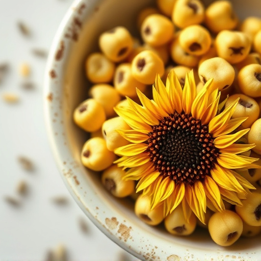 Close-up of sunflower hearts in bowl