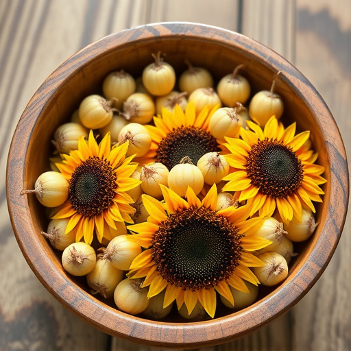 Close-up of sunflower hearts in bowl