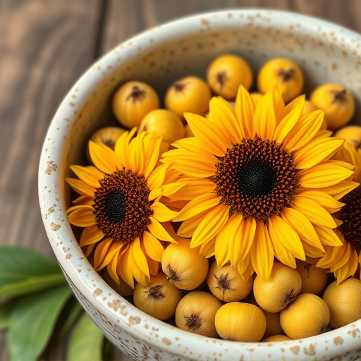 Close-up of sunflower hearts in bowl