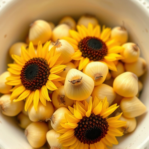 Close-up of sunflower hearts in bowl
