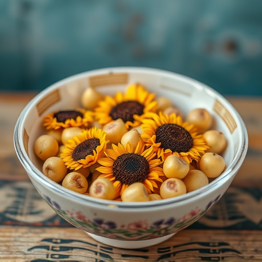 Close-up of sunflower hearts in bowl