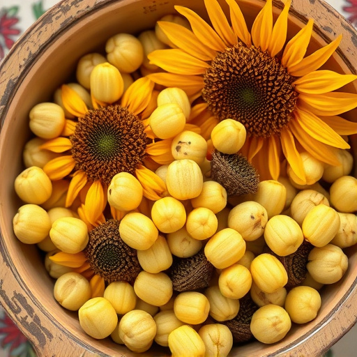 Close-up of sunflower hearts in bowl