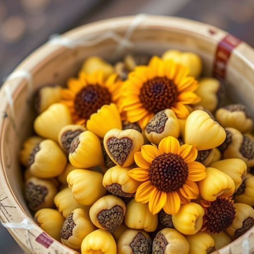 Close-up of sunflower hearts in bowl