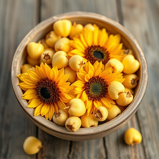 Close-up of sunflower hearts in bowl
