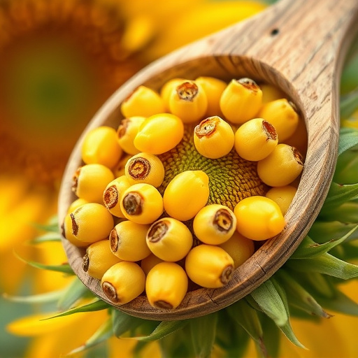 Close-up of sunflower hearts in scoop