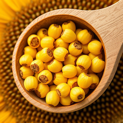 Close-up of sunflower hearts in scoop