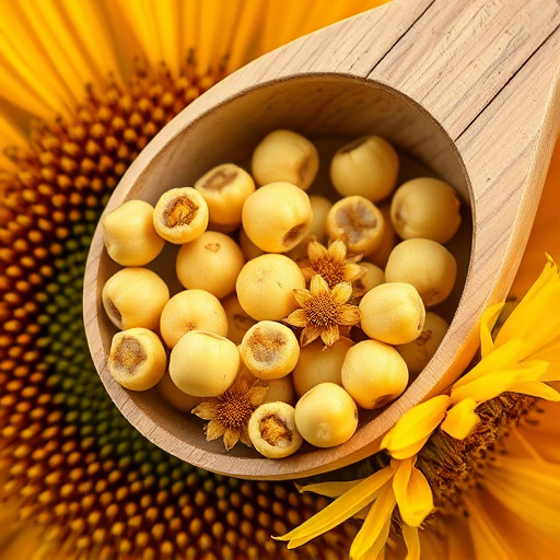 Close-up of sunflower hearts in scoop