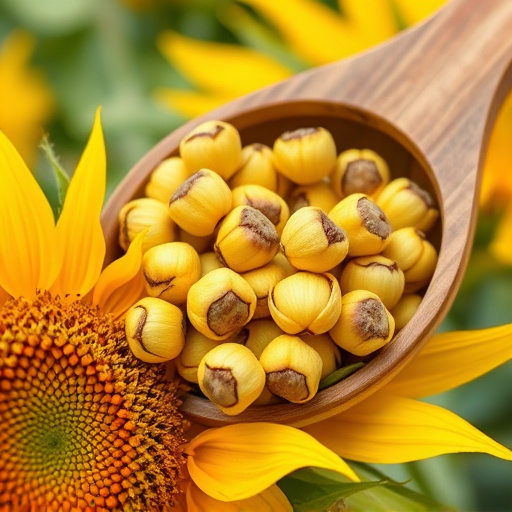 Close-up of sunflower hearts in scoop