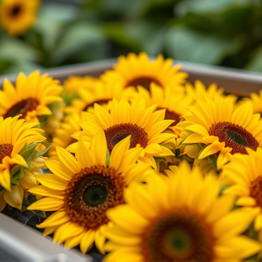 Close-up of sunflower hearts in tray