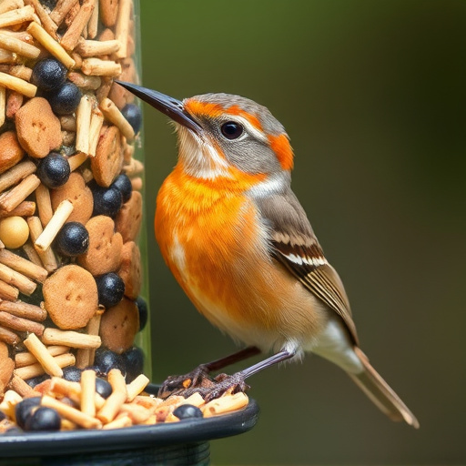 Close-up of wild bird food selection