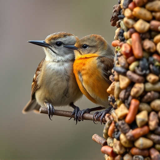 Close-up of wild bird food selection