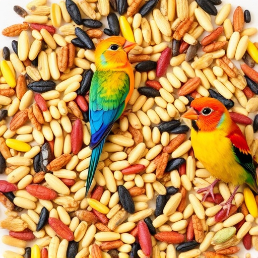 Colourful wheat-free bird seed assortment