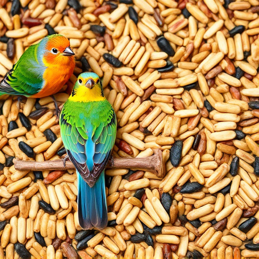 Colourful wheat-free bird seed assortment