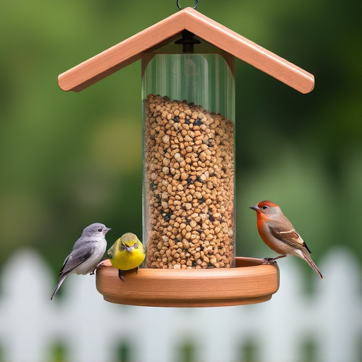 Compact bird feeding station with small birds