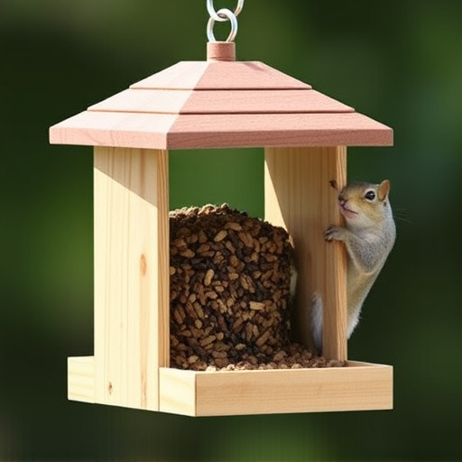 Compact squirrel-resistant bird feeder design
