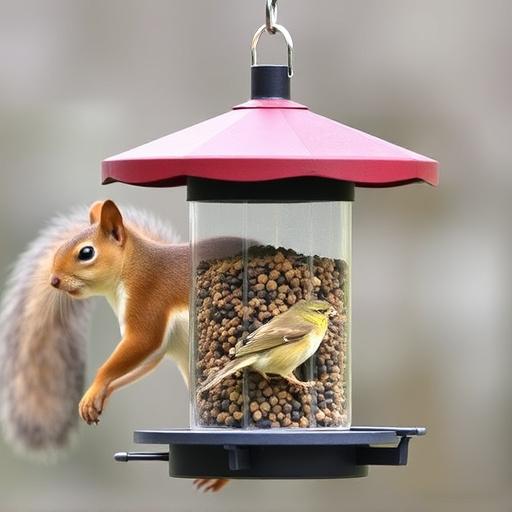 Compact squirrel-resistant bird feeder design