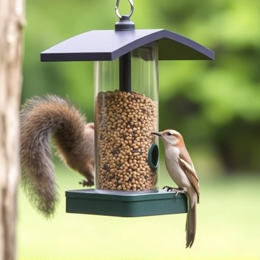 Compact squirrel-resistant bird feeder design