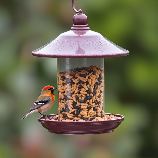 Covered bird feeder preventing seed spills