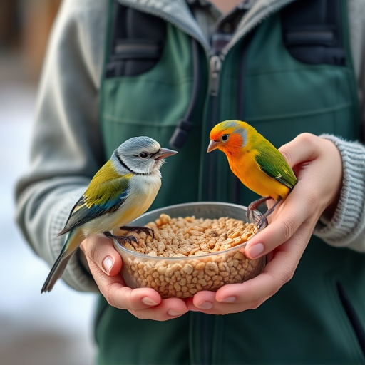 Customer holding budget bird food pack