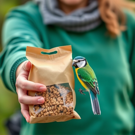Customer holding budget bird food pack
