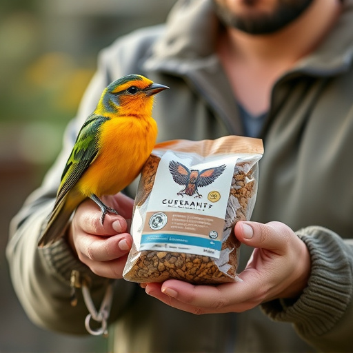 Customer holding budget bird food pack