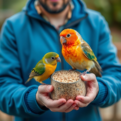 Customer holding budget bird food pack