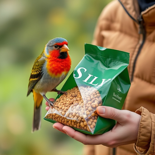 Customer holding budget bird food pack