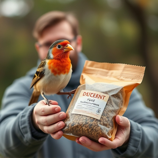 Customer holding budget bird food pack