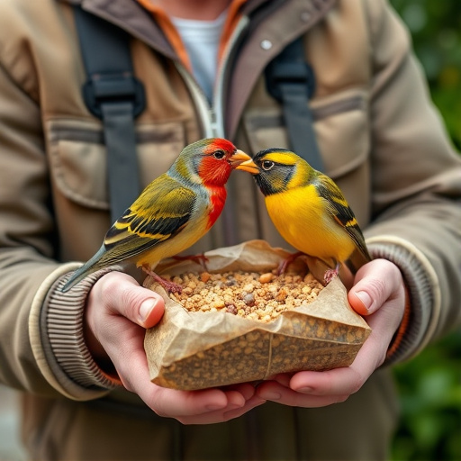 Customer holding budget bird food pack