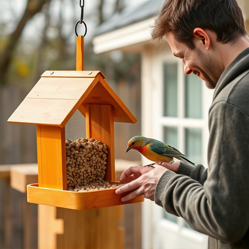 Customer receiving bird feed at home