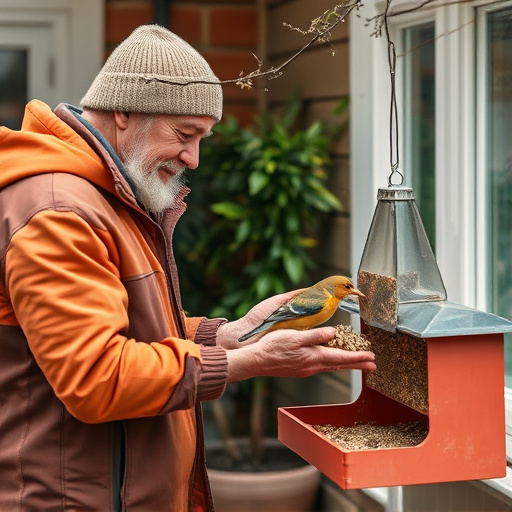 Customer receiving bird feed at home