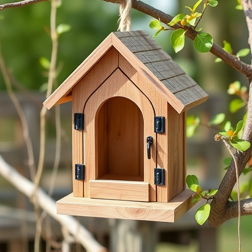 Decorative bird box in natural setting