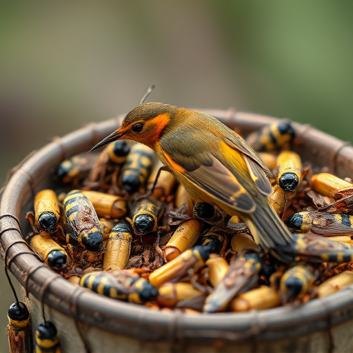 Dehydrated insects for wild birds
