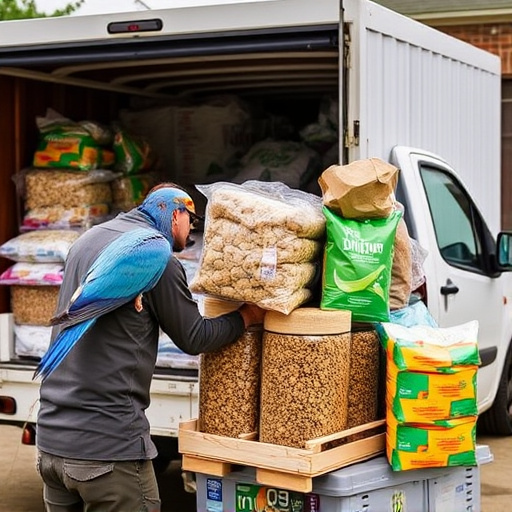 Delivery of bulk bird food supplies
