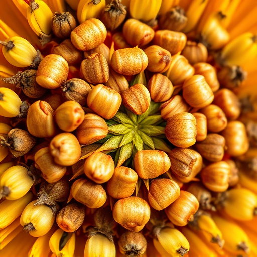 Detailed view of hulled sunflower hearts