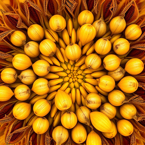 Detailed view of hulled sunflower hearts