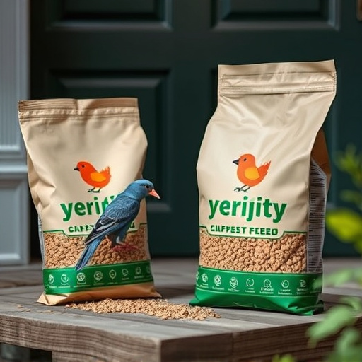 Eco-packaged bird feed on doorstep
