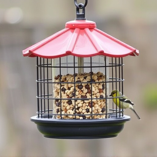 Elevated bird feeder with rat guard