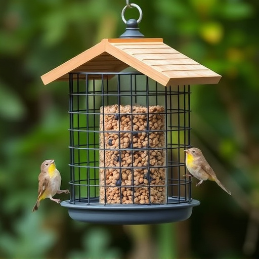 Elevated bird feeder with rat guard