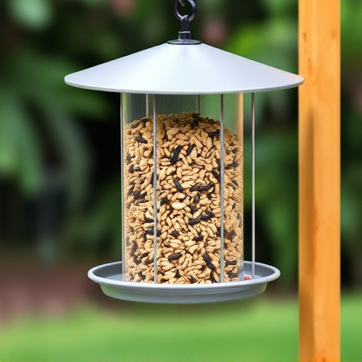 Enclosed seed feeder with drip tray