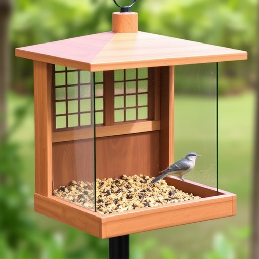 Enclosed seed feeder with drip tray