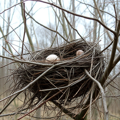 Fallen twigs from disused bird nest