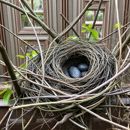 Fallen twigs from disused bird nest