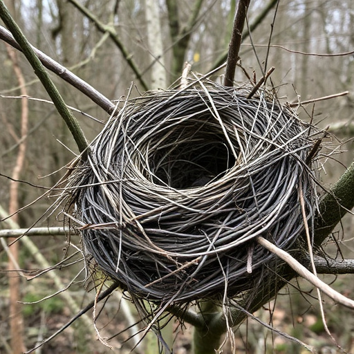Fallen twigs from disused bird nest